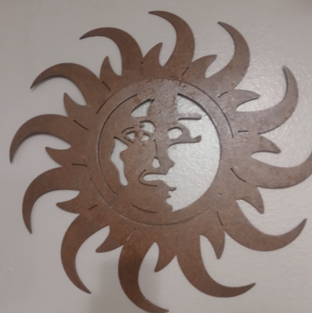 Artistic Sun and Moon Metal Wall Art